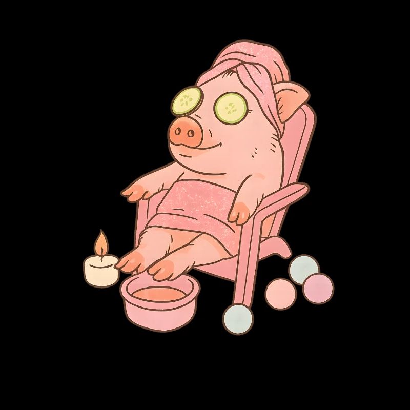 Relaxed Pig in Spa Setting, Love Pigs