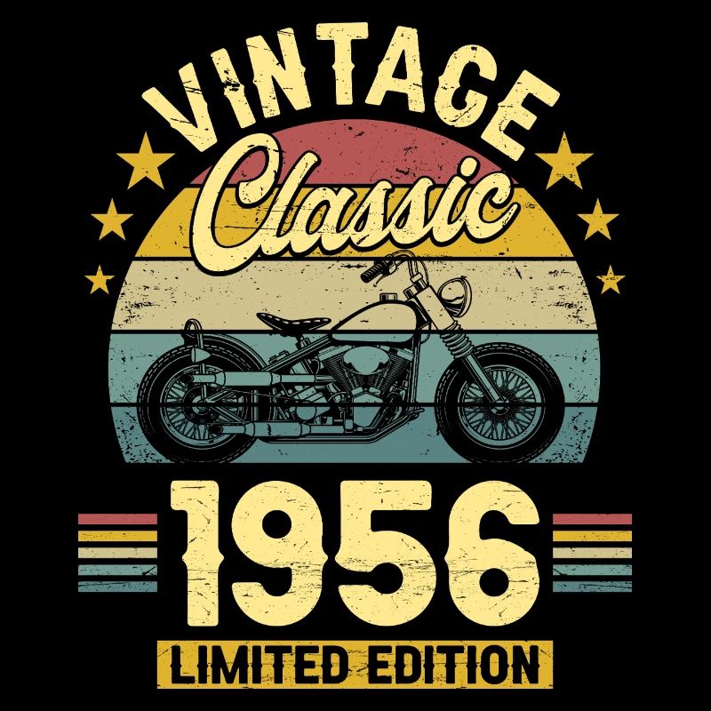1956 Biker 70. Geburtstag Mann
