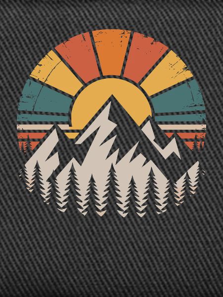 Mountains and sunset design