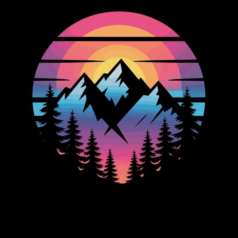 Mountain panorama at sunset