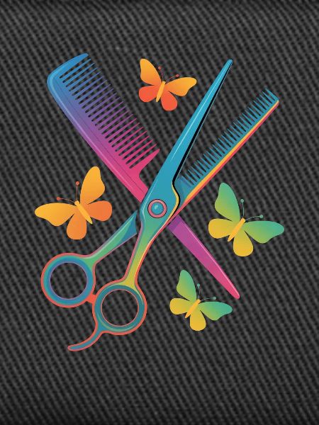Friseur Schere Kamm Schmetterling