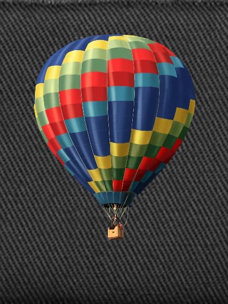 Bunter Heißluftballon mit Farbmuster