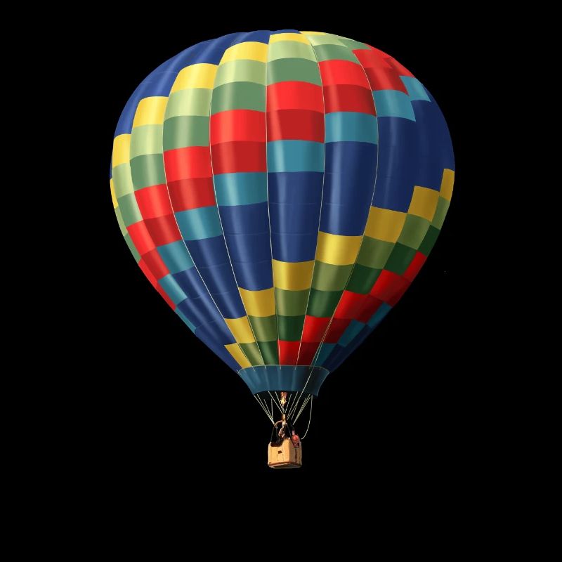 Bunter Heißluftballon mit Farbmuster