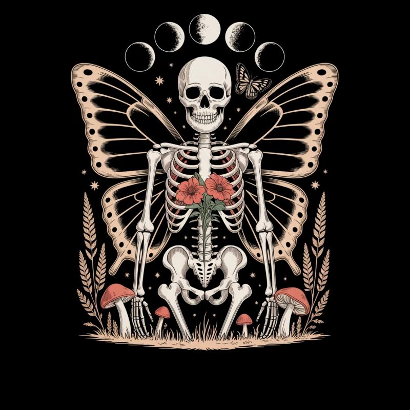 Gothic Skelett Fee mit Mondphasen