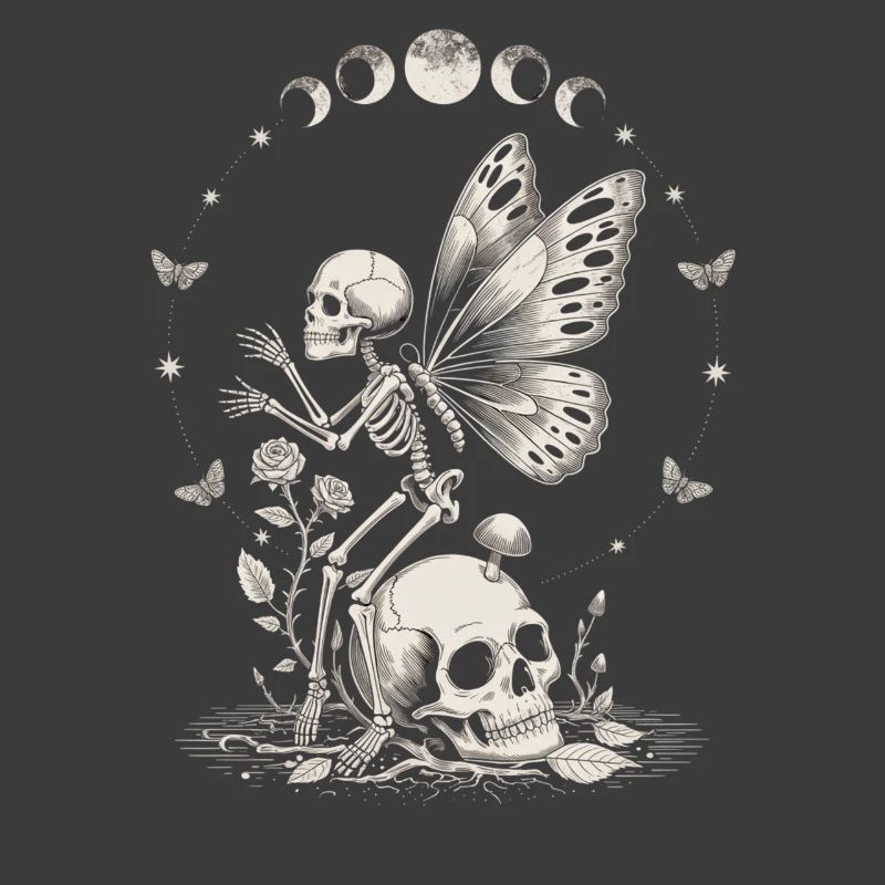 Gothic Skelett Fee mit Mondphasen