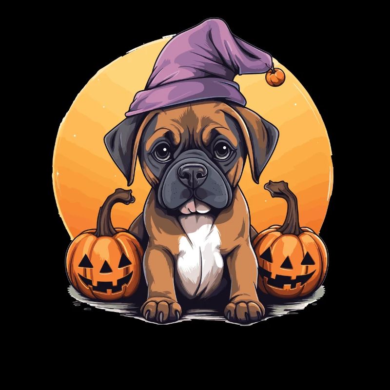 Halloween Chapeau de Sorcière Citrouille Chien Boxer