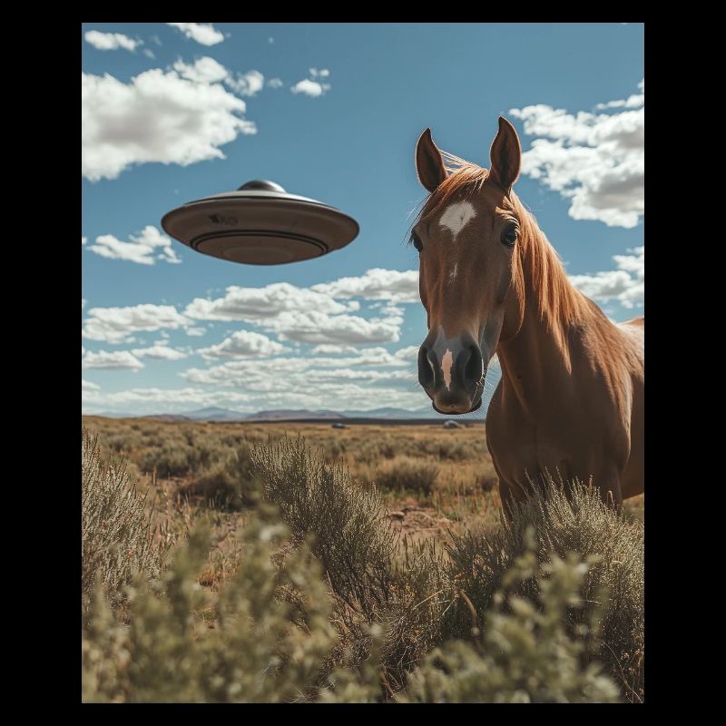 Pferd Selfie mit UFO