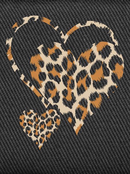 leopard print heart design