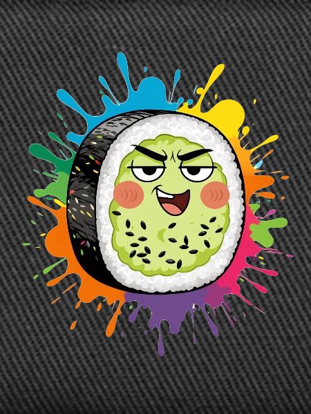 Expressive sushi cartoon