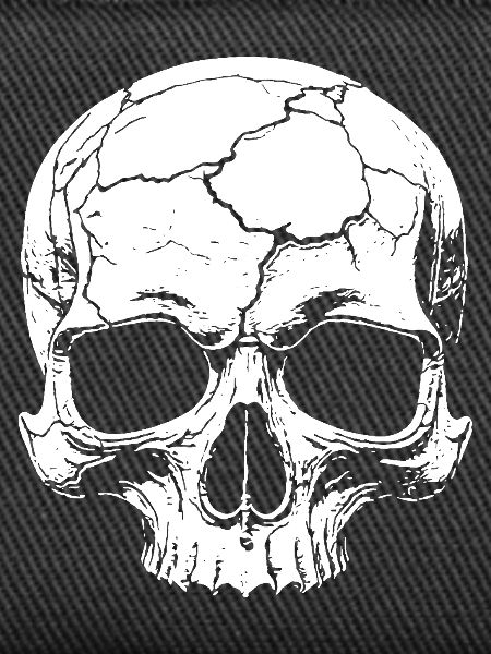 Abstract skull with cracks