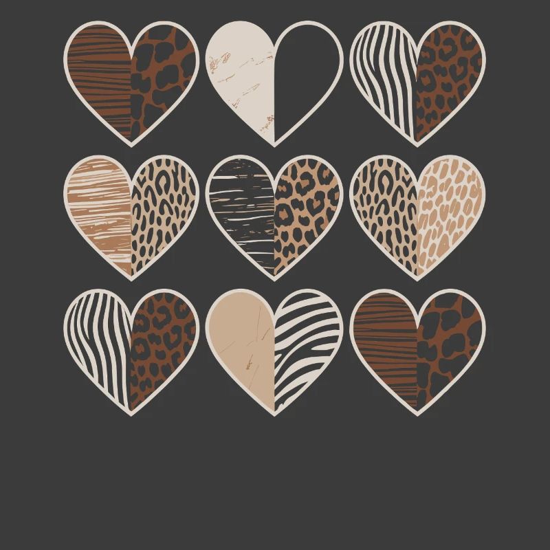 Leopard pattern heart design