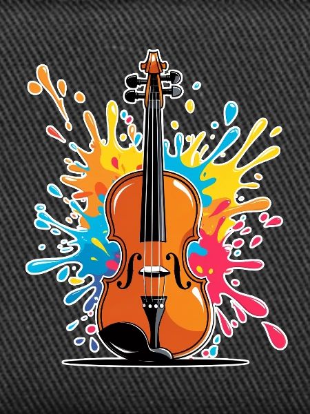 Vibrant violin art design