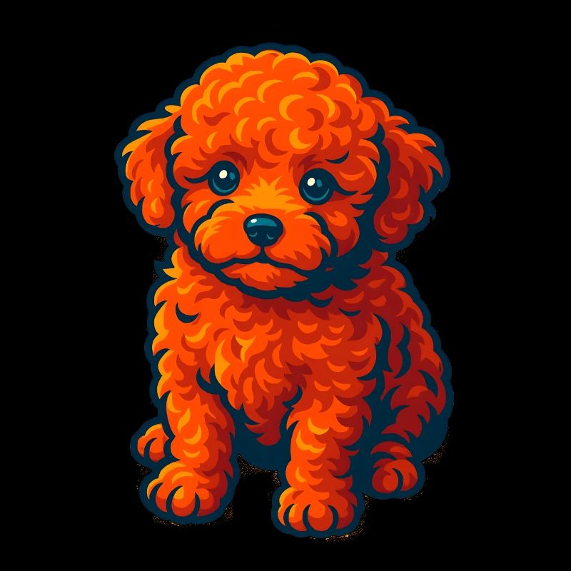 Bezaubernde Cartoon-Pudel-Hundeillustration