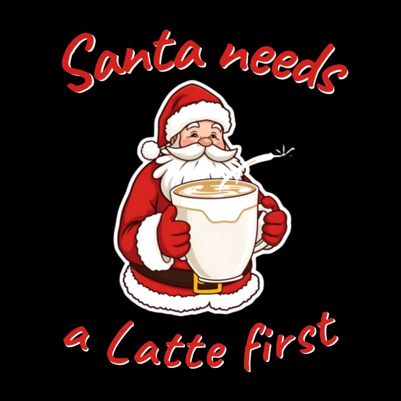Weihnachtlicher Santa mit Kaffee Illustration