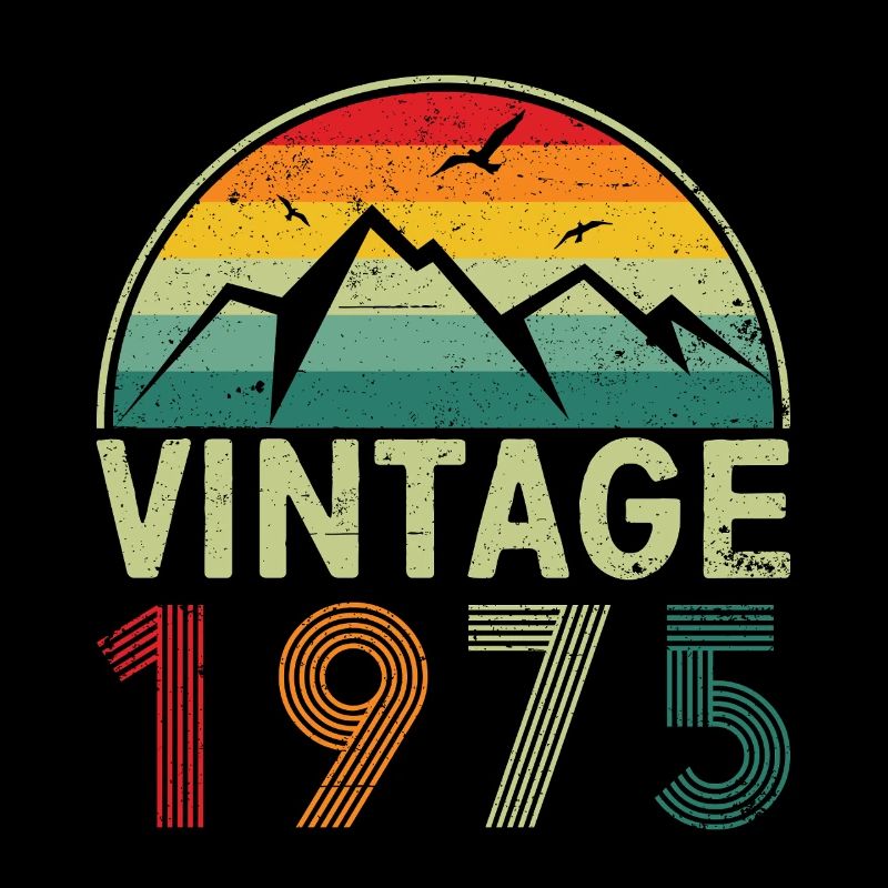 Vintage Mountain Sunset Design