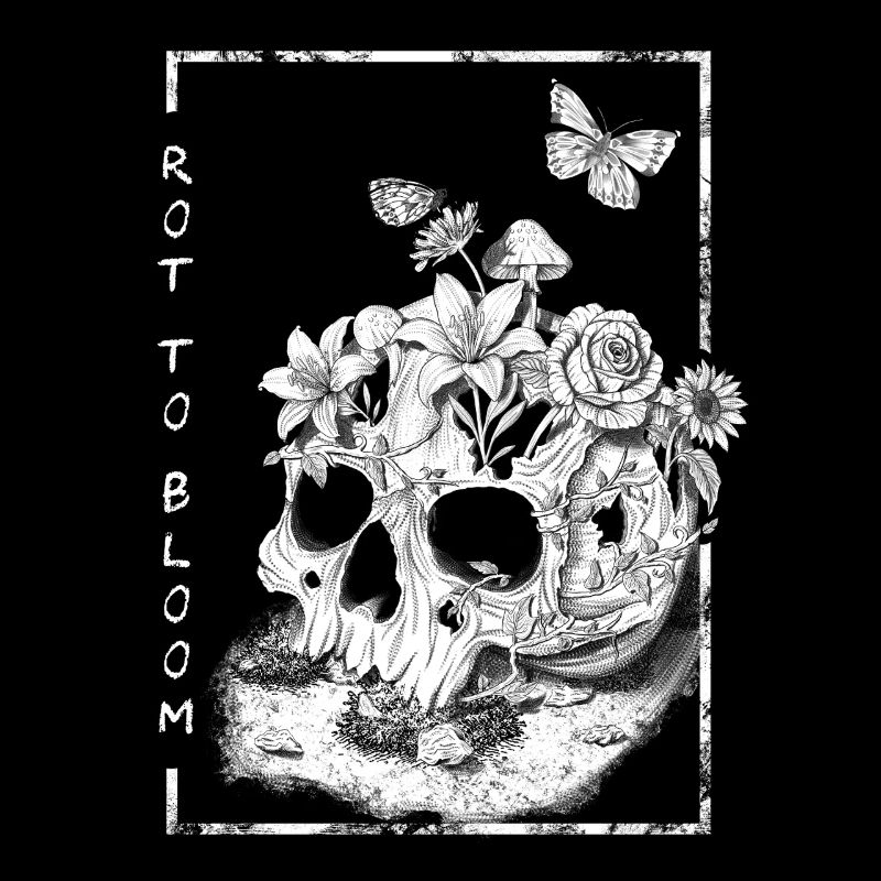 conception de style de tatouage de crâne floral, rouge à fleurir