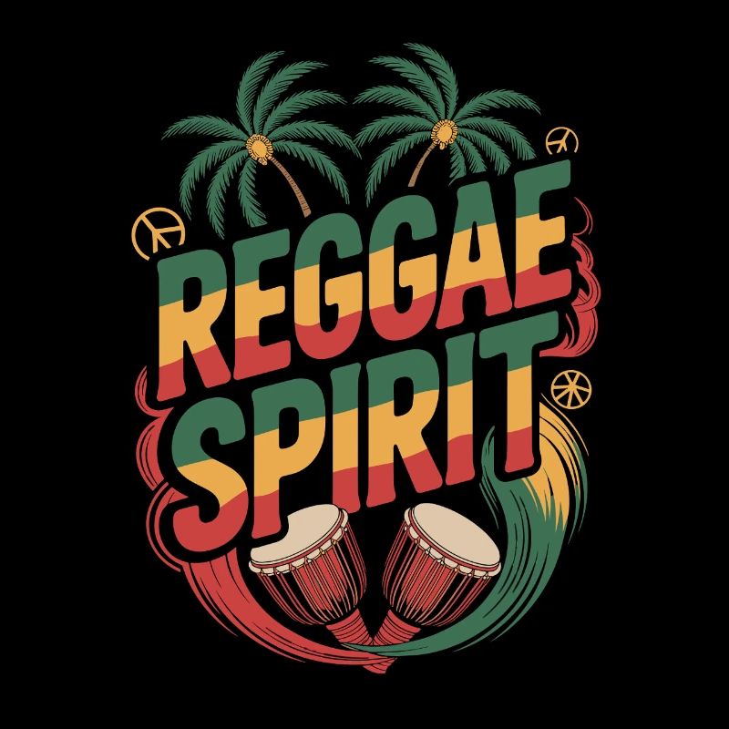 Reggae Spirit Tropical Palm Djembe Drums