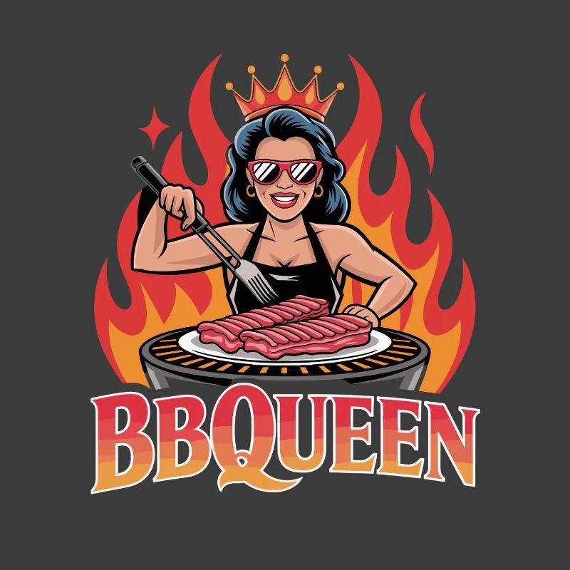 BBQUEEN Grill Queen with Crown Flames and