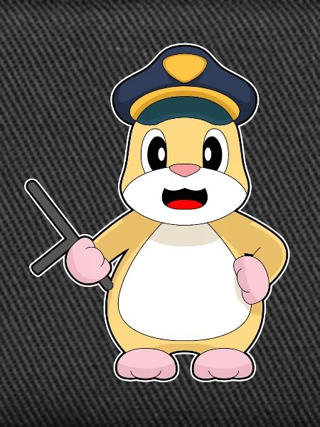 Hamster Policeman Baton Police