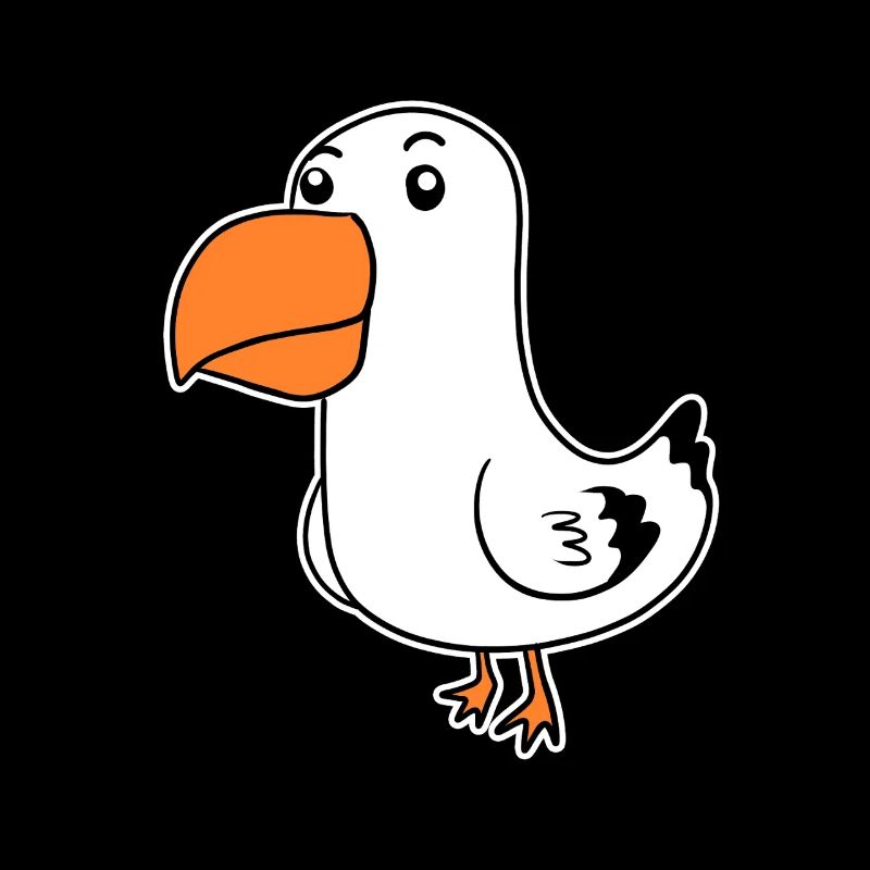Dessin animé mignon de mouette