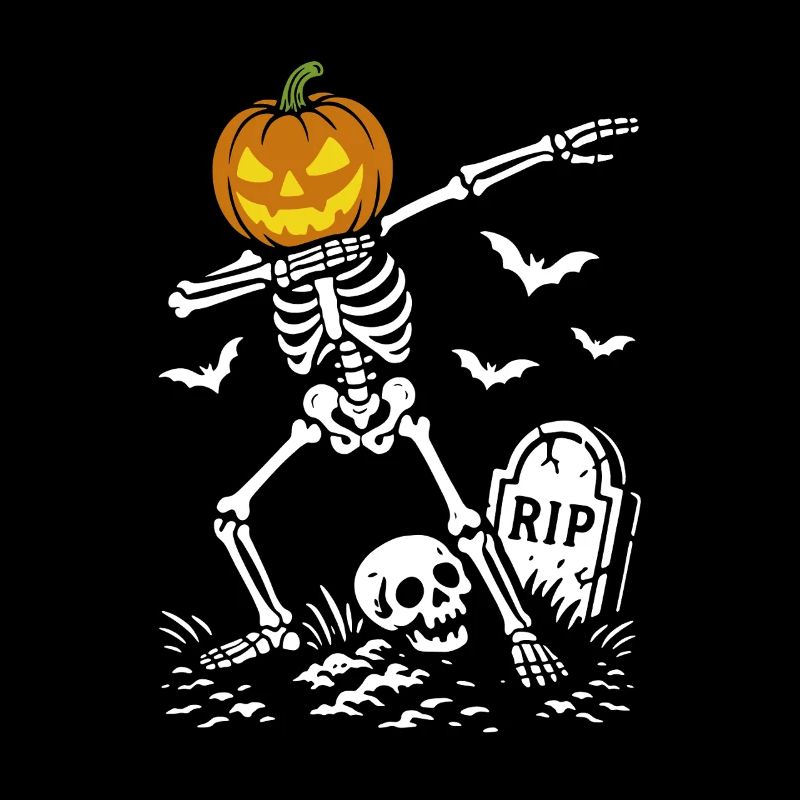 Squelette de danse d'Halloween - Citrouille dabbing - RIP