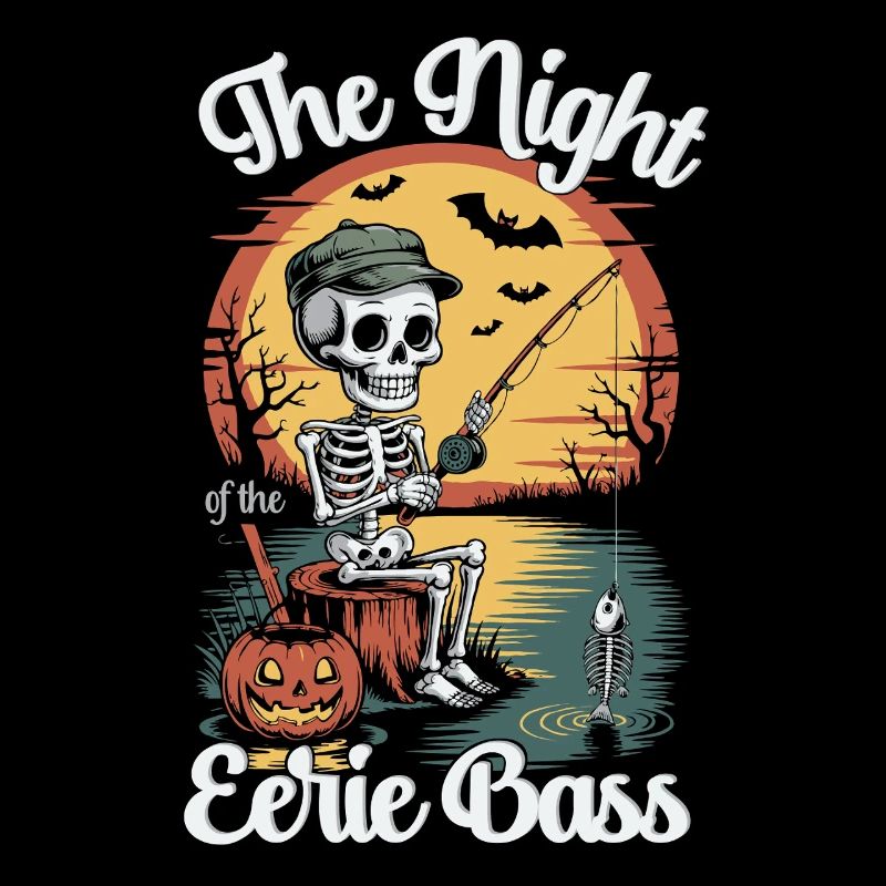 Motif de nuit de basse étrange avec squelette