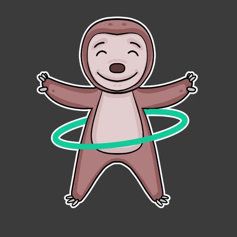 Cute sloth with hoop