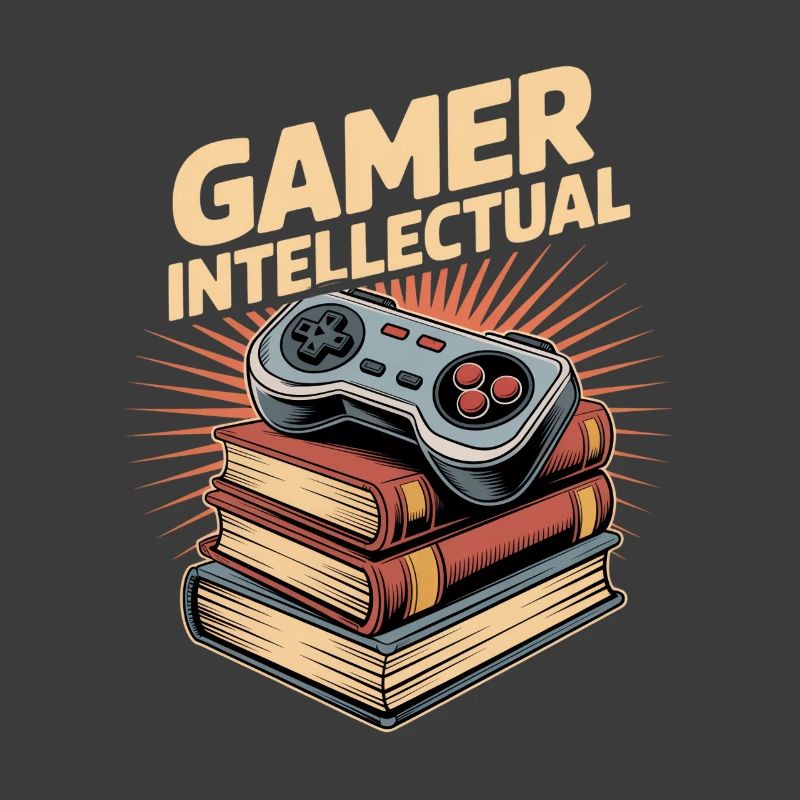 Gamer Intellectual Controller Book Stack
