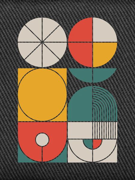 Bauhaus Geometric Shapes Composition