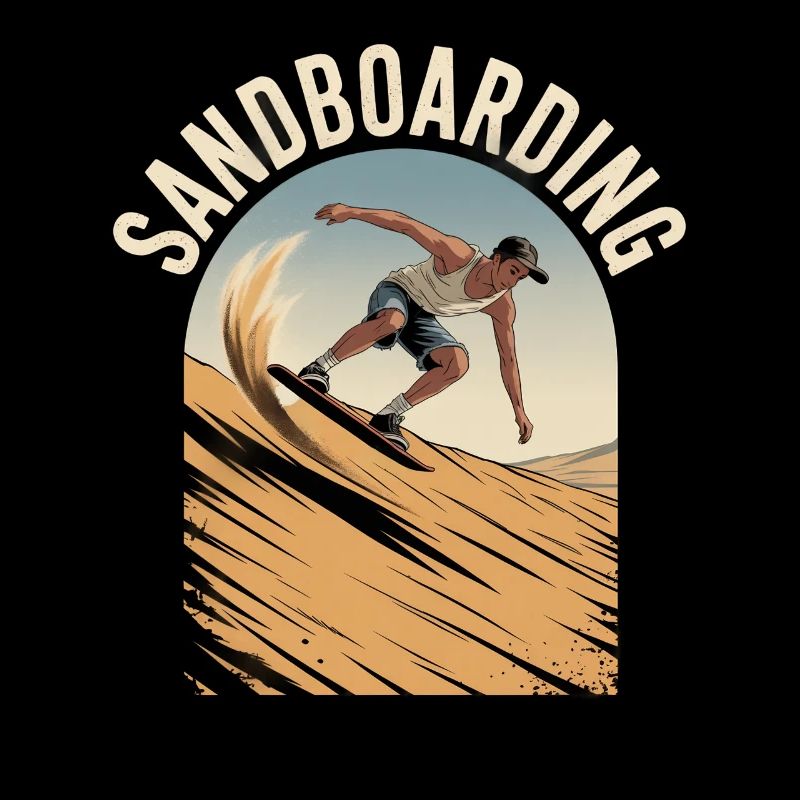 Retro Vintage Sandboarder Summer Sandboarding
