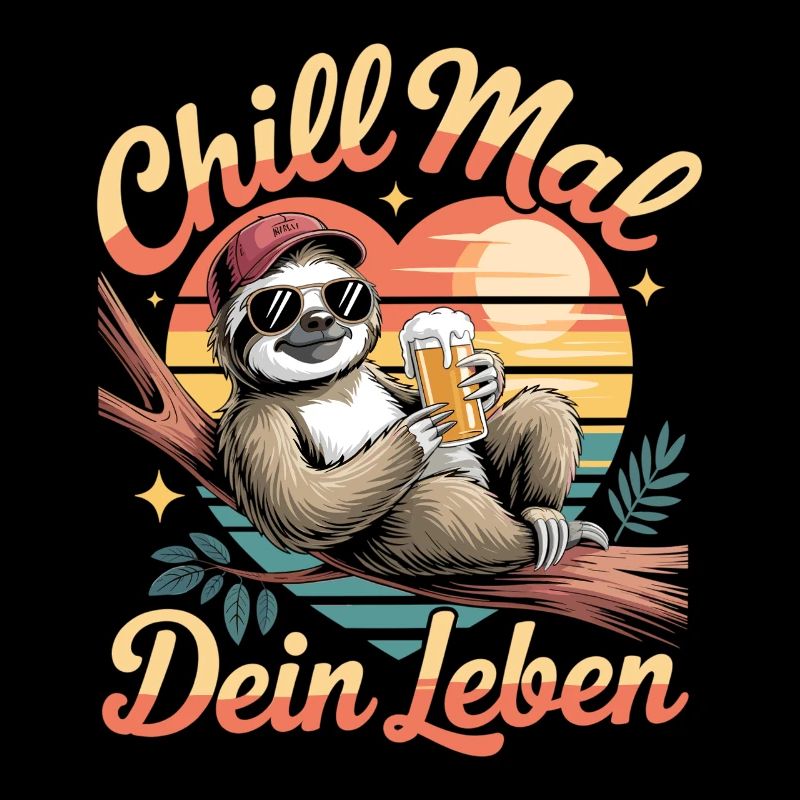 Chill Time Your Life Sloth Sun
