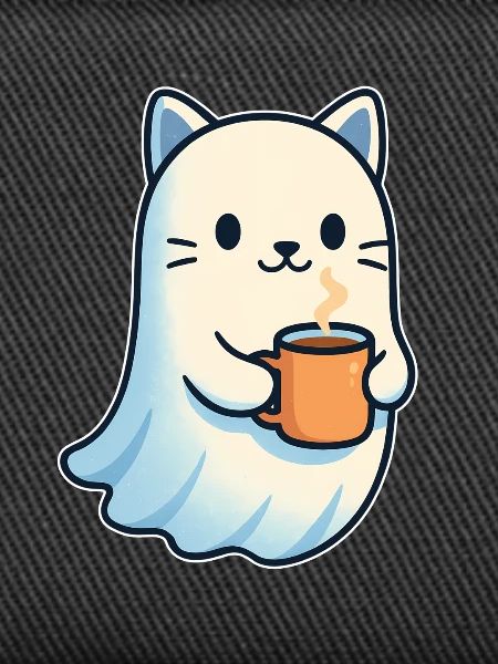 Süßer Katzengeist mit Kaffee
