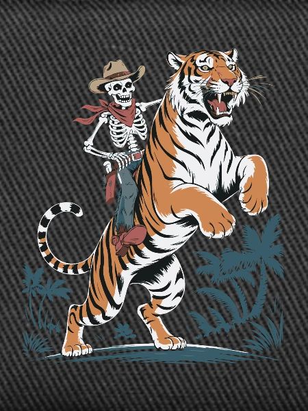 Adventurous skeleton with tiger