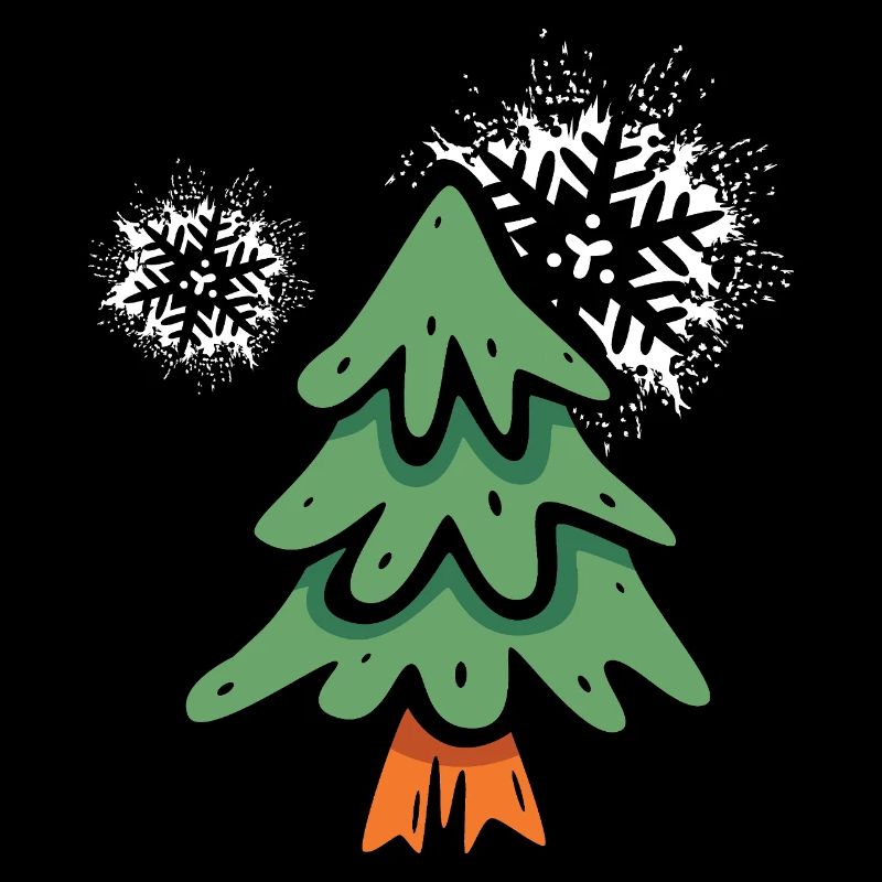 Sapin de Noël avec des flocons de neige