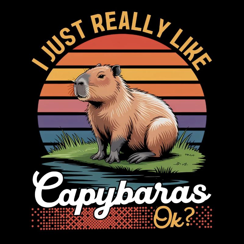 Funny aesthetic Kawaii Capybara