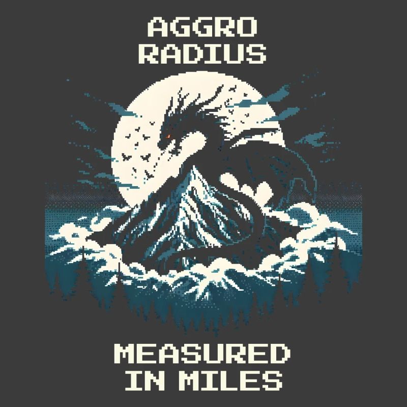 Aggro-Radius | Retro Drache Pixel Art
