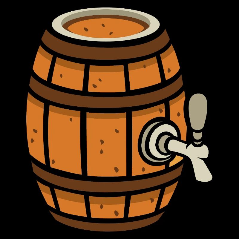 baril de bière rustique dessin animé