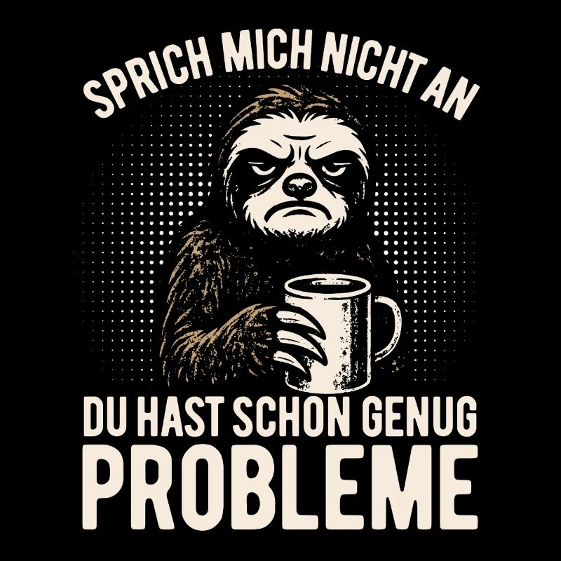  Sprich mich nicht an - Faultier mit Kaffee