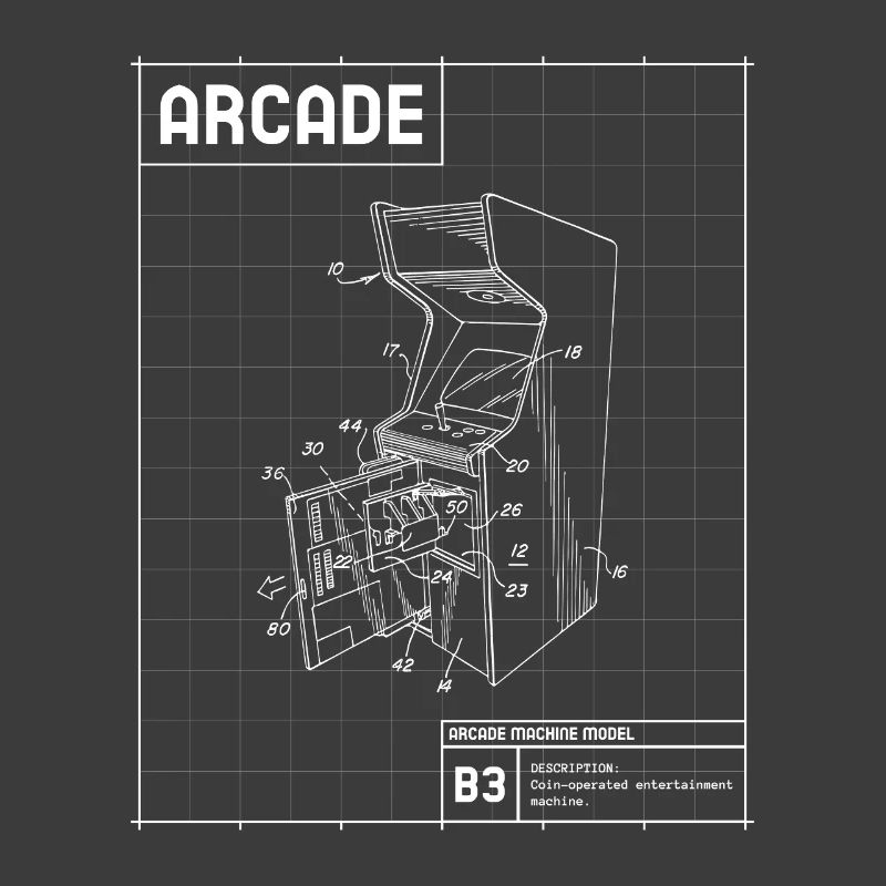 Retro Arcade Sketch on Grid