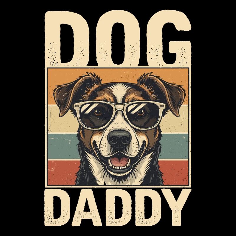 Père chien dans un style rétro
