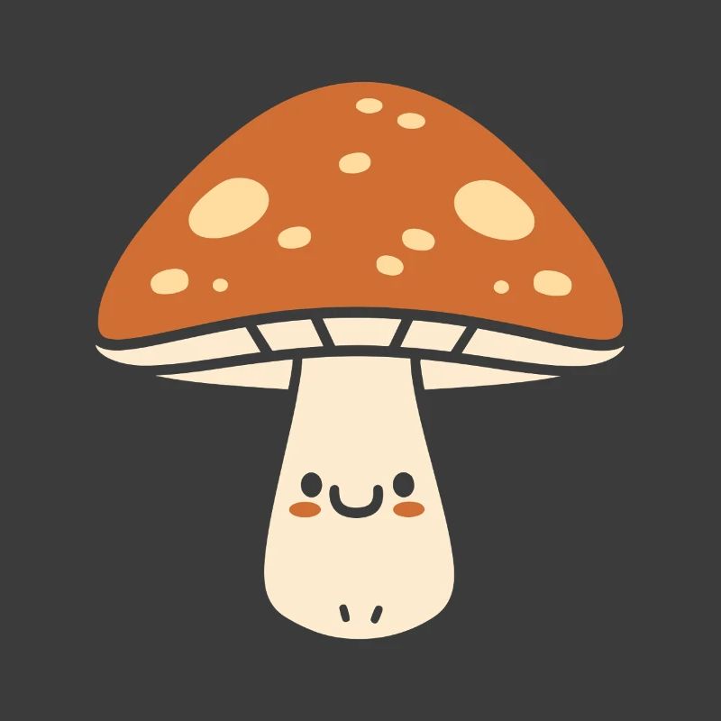 Champignon Kawaii Joyeux