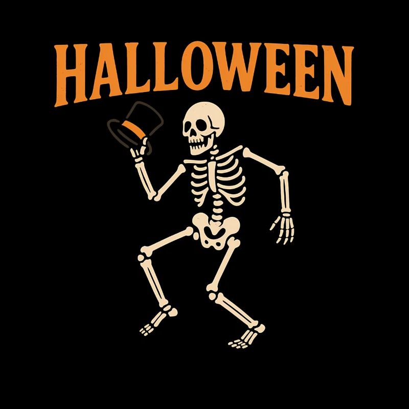 Halloween Skeleton with Top Hat