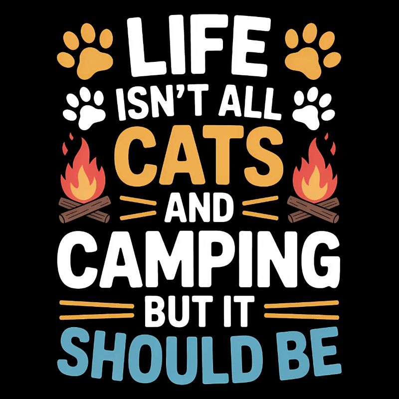 Camping Spruch Katzen Lustiges Zelten Geschenk