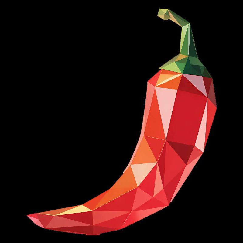 Piment - Cool Low Poly Logo Végétal