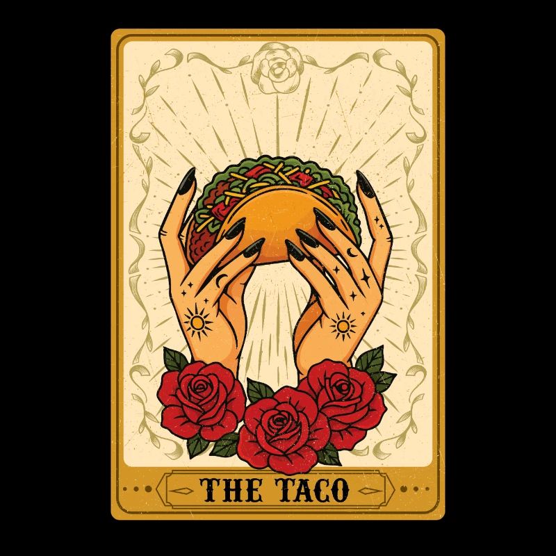 The Taco Bold Minimal Funny Vibe Tarot Card