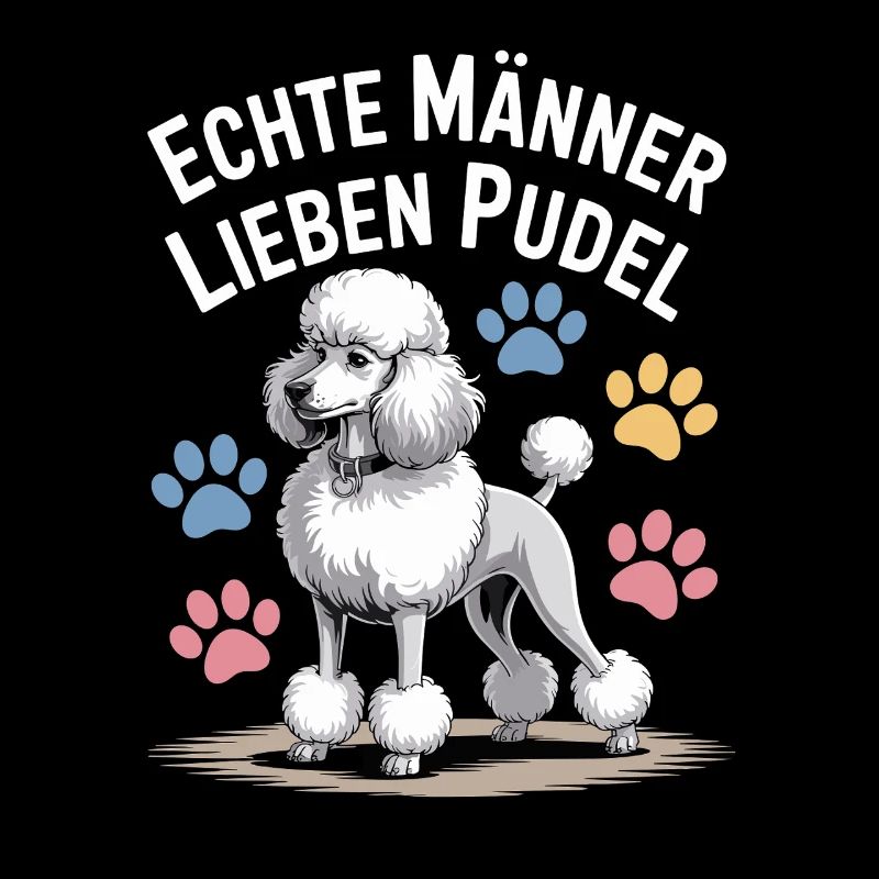 De vrais hommes aiment caniche chien drôle disant