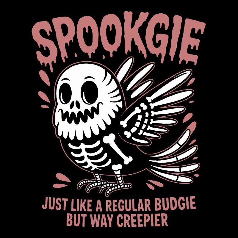 Haunted Budgie Skeleton Bird Budgie