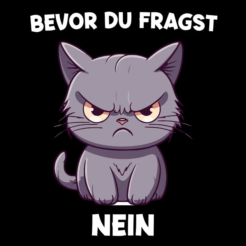 Lustig Spruch Katzen Bevor Du Fragst Nein! Witzig