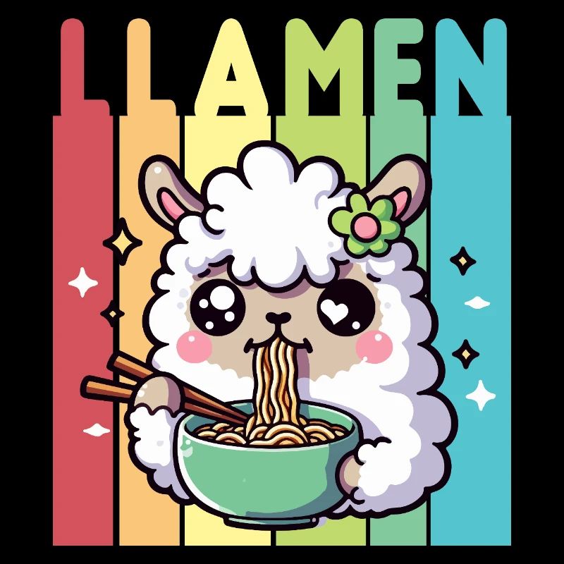 Rainbow Ramen Llama