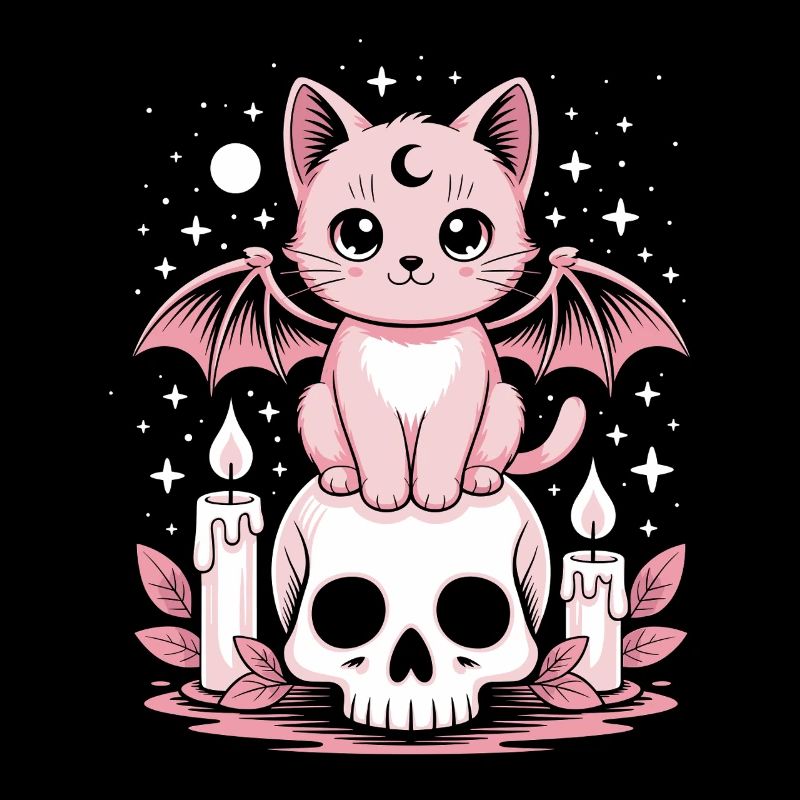 Chat Goth Pastel Kawaii